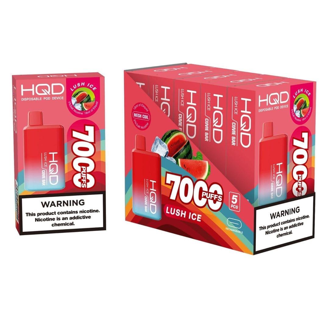 HQD Cuvie Bar Lush Ice 7000 Puffs 5 Disposable Vape