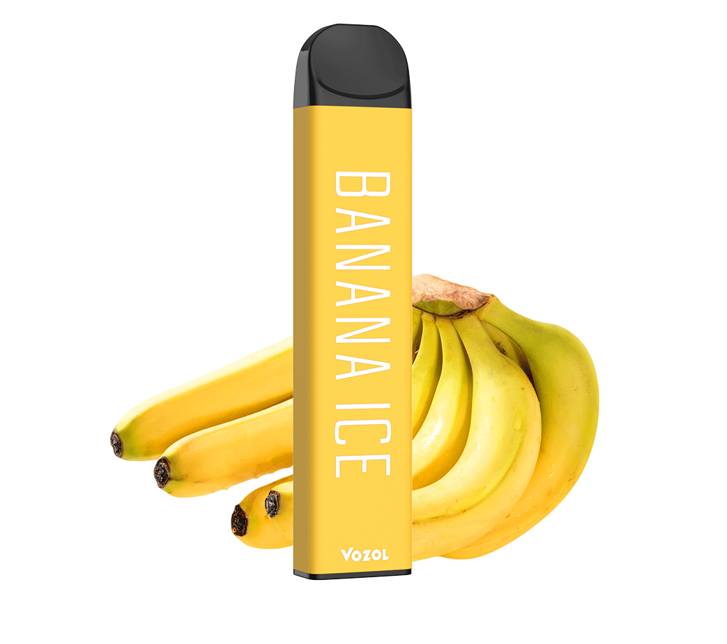 VOZOL BAR Banana Ice 20mg 1200 Puffs Disposable Vape Vibes