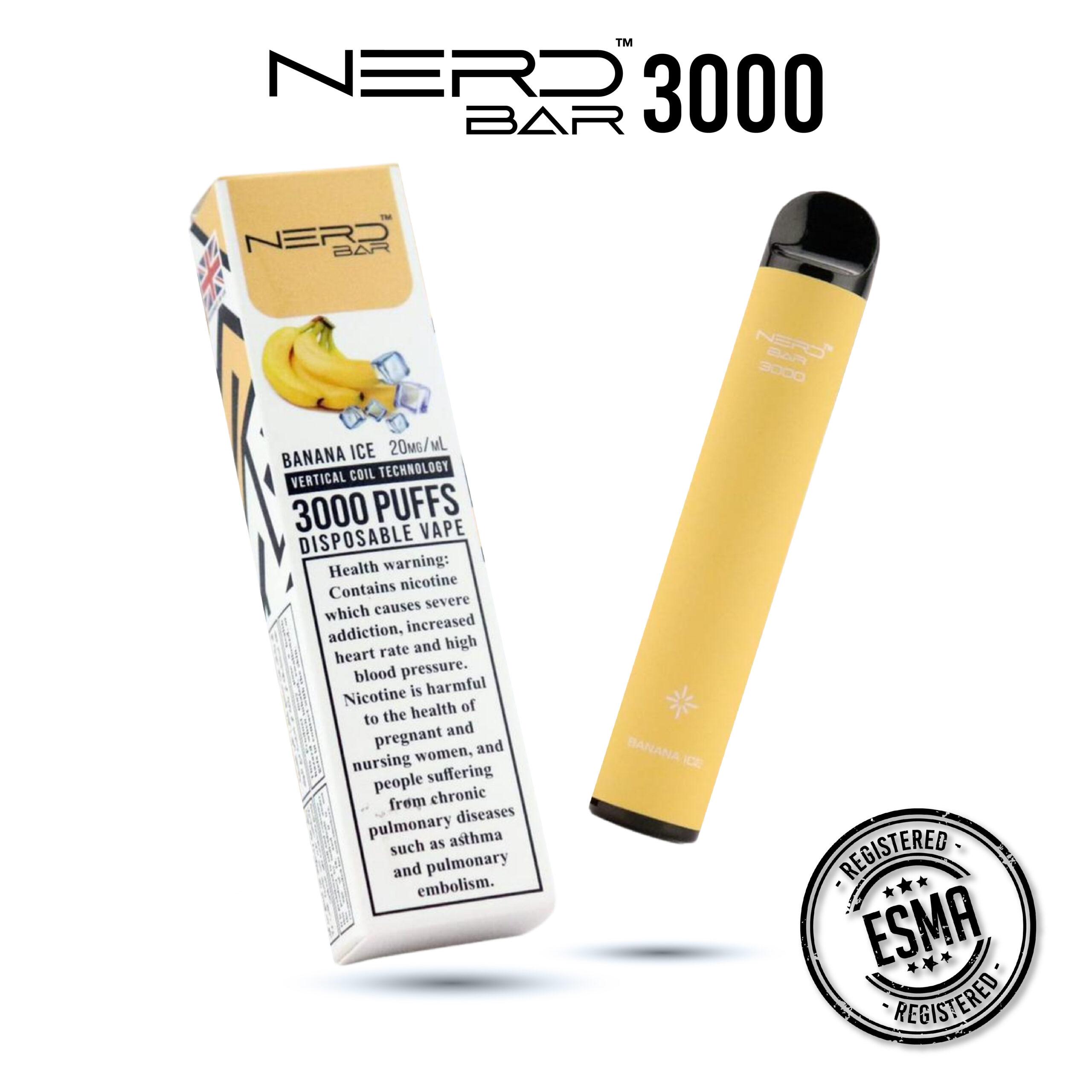 NERD Bar 3000 Banana ice 20mg - Vape Vibes