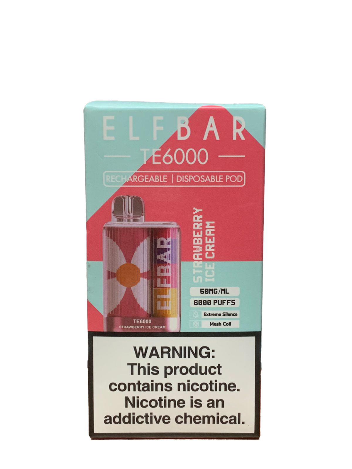 Elfbar Strawberry Ice Cream Te 6000 Puffs 50mg - Vape Vibes